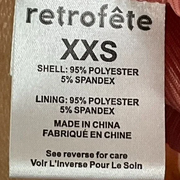 NWT Retrofete Kaiser Dress, in Apricot, size XXS, 95% polyester, 5% spandex - Picture 15 of 16